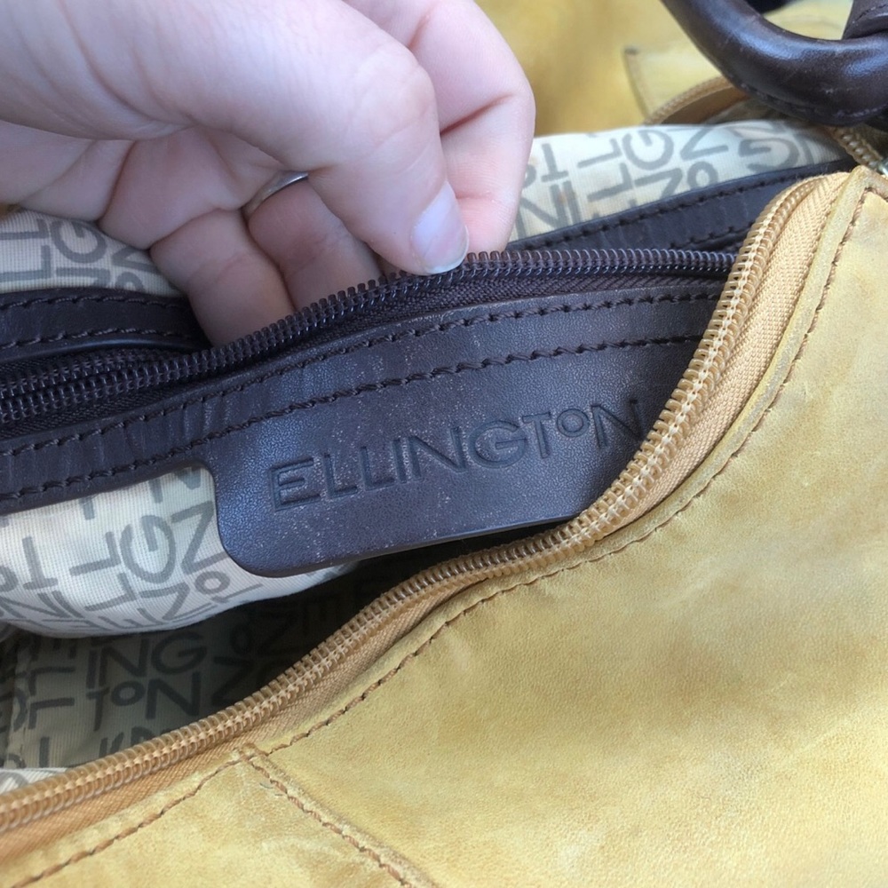 Ellington purse, leather, tan with brown strap